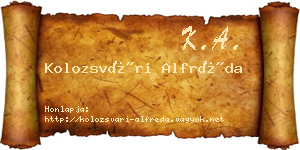 Kolozsvári Alfréda névjegykártya